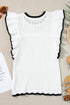 Crochet Eyelet Flounce Tank Top